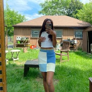 Small 4 color Patchwork skirt Pacsun